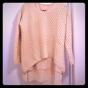 Layered woven sweater